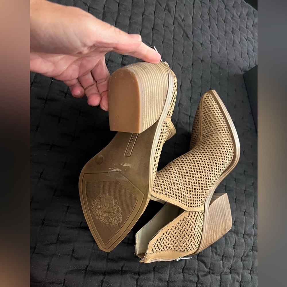 Vince Camuto Tan Woven Ankle Boots - Picture 7 of 12